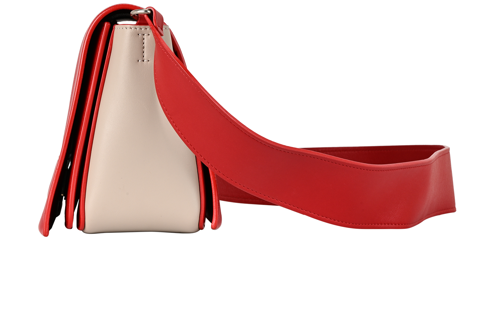 Medium Frame, &pound;430, Handbags, Grey/Red, Leather, Bottom view